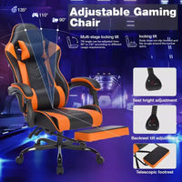 Chaise gaming pivotante TUYOHW à 360°, chaises de bureau à roulettes, dossier inclinable, hauteur d'assise et repose-pieds réglables, chaises de jeu vidéo ergonomiques, max 300 lb