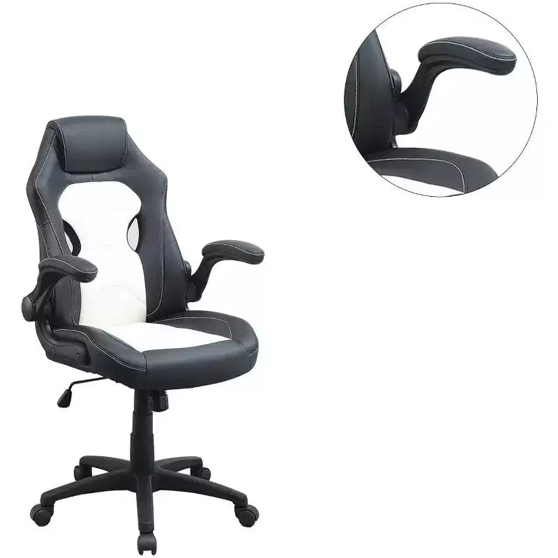 Chaise gaming pivotante TUYOHW à hauteur réglable et roulettes, chaises de bureau ergonomiques, chaise de jeu vidéo pour le bureau et la maison, chaise de loisirs rembourrée