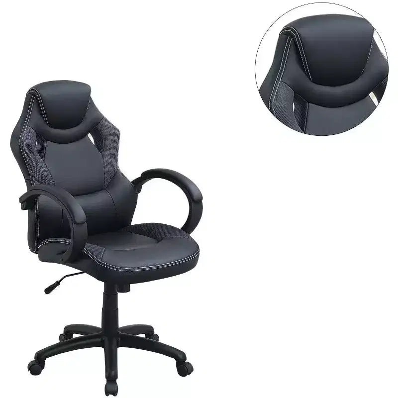 Chaise gaming pivotante TUYOHW à hauteur réglable et roulettes, chaises de bureau ergonomiques, chaise de jeu vidéo pour le bureau et la maison, chaise de loisirs rembourrée