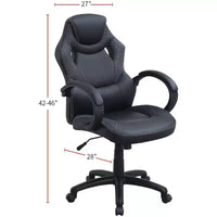 Chaise gaming pivotante TUYOHW à hauteur réglable et roulettes, chaises de bureau ergonomiques, chaise de jeu vidéo pour le bureau et la maison, chaise de loisirs rembourrée