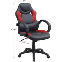 Chaise gaming pivotante TUYOHW à hauteur réglable et roulettes, chaises de bureau ergonomiques, chaise de jeu vidéo pour le bureau et la maison, chaise de loisirs rembourrée