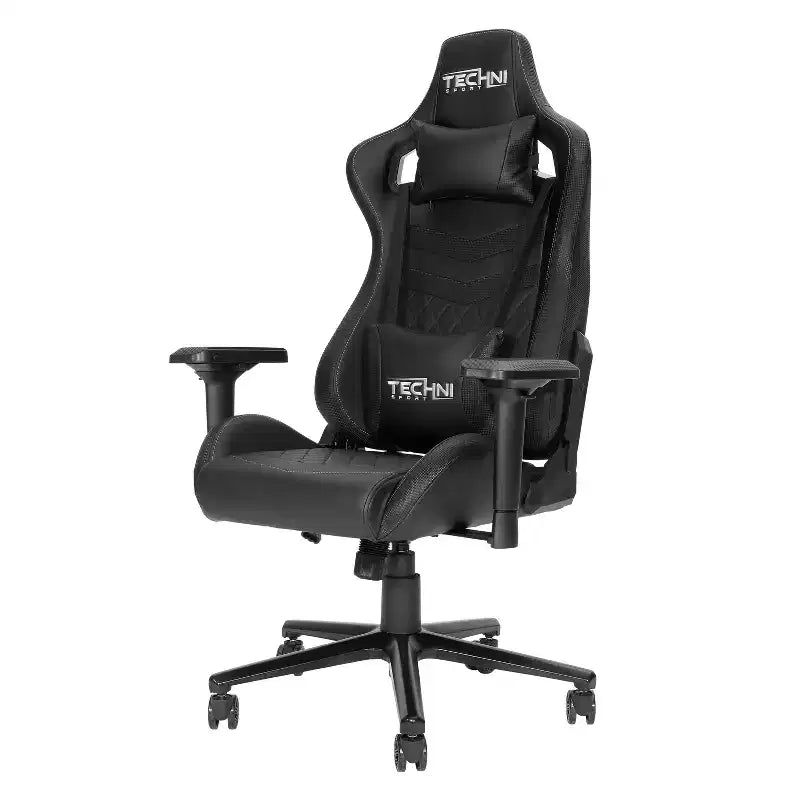 Chaise gaming ergonomique réglable TUYOHW, chaise de bureau pivotante à 360° avec coussin de tête et lombaire, chaise inclinable 90-150 pour le bureau et la maison, max 300 lb, noir