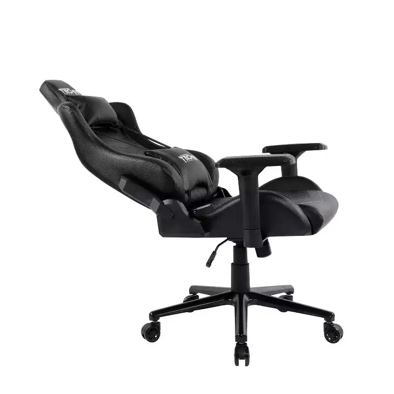 Chaise gaming ergonomique réglable TUYOHW, chaise de bureau pivotante à 360° avec coussin de tête et lombaire, chaise inclinable 90-150 pour le bureau et la maison, max 300 lb, noir