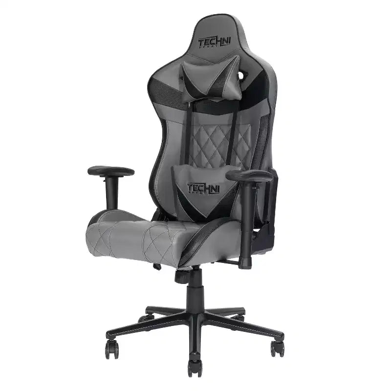 Chaise de jeu ergonomique TUYOHW XL, pivotante à 360°, avec oreillers pour la tête et les lombaires, inclinable de 90 à 150° pour bureau et maison, charge maximale de 158 kg, grise