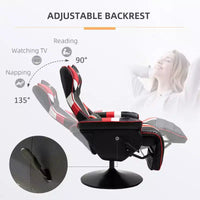 Chaise de jeu inclinable TUYOHW 90-130 avec plaque de base pivotante et porte-gobelet, chaises de jeu vidéo pivotantes à 360° avec oreiller de tête et lombaire, repose-pieds