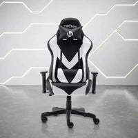 Chaise gaming ergonomique réglable TUYOHW, chaise de bureau pivotante à 360° avec coussin de tête et lombaire, chaise inclinable 90-150 pour le bureau et la maison, max 250 lb, blanc