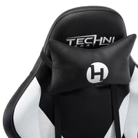 Chaise gaming ergonomique réglable TUYOHW, chaise de bureau pivotante à 360° avec coussin de tête et lombaire, chaise inclinable 90-150 pour le bureau et la maison, max 250 lb, blanc
