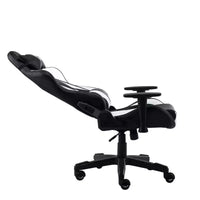 Chaise gaming ergonomique réglable TUYOHW, chaise de bureau pivotante à 360° avec coussin de tête et lombaire, chaise inclinable 90-150 pour le bureau et la maison, max 250 lb, blanc