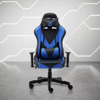 Chaise gaming ergonomique réglable TUYOHW, chaise de bureau pivotante à 360° avec coussin de tête et lombaire, chaise inclinable 90-150 pour le bureau et la maison, max 250 lb, bleu
