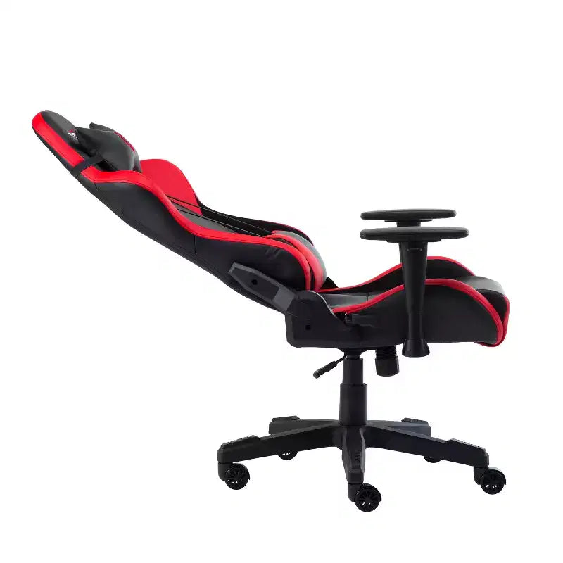 Chaise gaming ergonomique réglable TUYOHW, chaise de bureau pivotante à 360° avec coussin de tête et lombaire, chaise inclinable 90-150 pour le bureau et la maison, max 250 lb, rouge