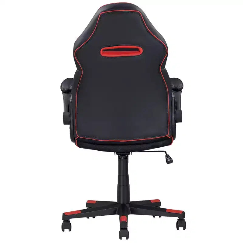 Chaise gaming ergonomique réglable TUYOHW, chaise pivotante à 360° à roulettes, chaise d'ordinateur noir/rouge pour le bureau et la maison, chaise de loisirs polyvalente, noir/rouge