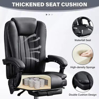 Chaise de massage TUYOHW, chaise patron pour le bureau, chaise de bureau ergonomique pivotante à 360° avec repose-pieds, chaise d'ordinateur inclinable à hauteur réglable, noir