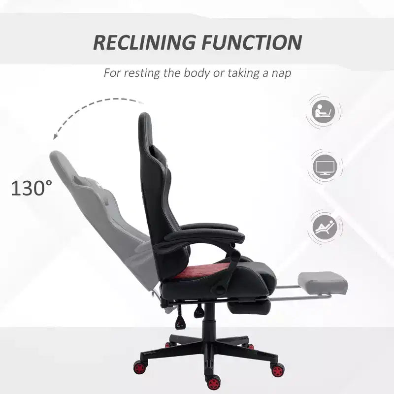 Chaise gaming pivotante TUYOHW 300 lb à hauteur réglable, coussin lombaire et de tête, chaises de bureau ergonomiques inclinables, chaise de jeu vidéo pour le bureau et la maison, noir
