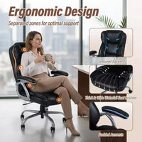 Chaise de bureau de direction Costway avec siège et accoudoirs rembourrés, hauteur et dossier réglables Marron/Noir