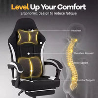 Chaise de jeu Costway avec appui-tête, support lombaire, accoudoirs liés, dossier inclinable