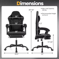 Chaise de bureau Costway réglable en hauteur avec appui-tête, soutien lombaire, accoudoirs synchronisés Noir/Gris