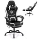 Costway Gaming Chair with Headrest, Lumbar Support, Linkage Armrests, Reclining Backrest Black & White/Navy Blue & Black
