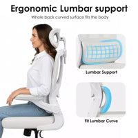 Chaise de bureau ergonomique en maille TUYOHW avec support lombaire réglable, appui-tête et accoudoirs relevables, chaise de bureau à domicile pour l'étude, salle de jeux