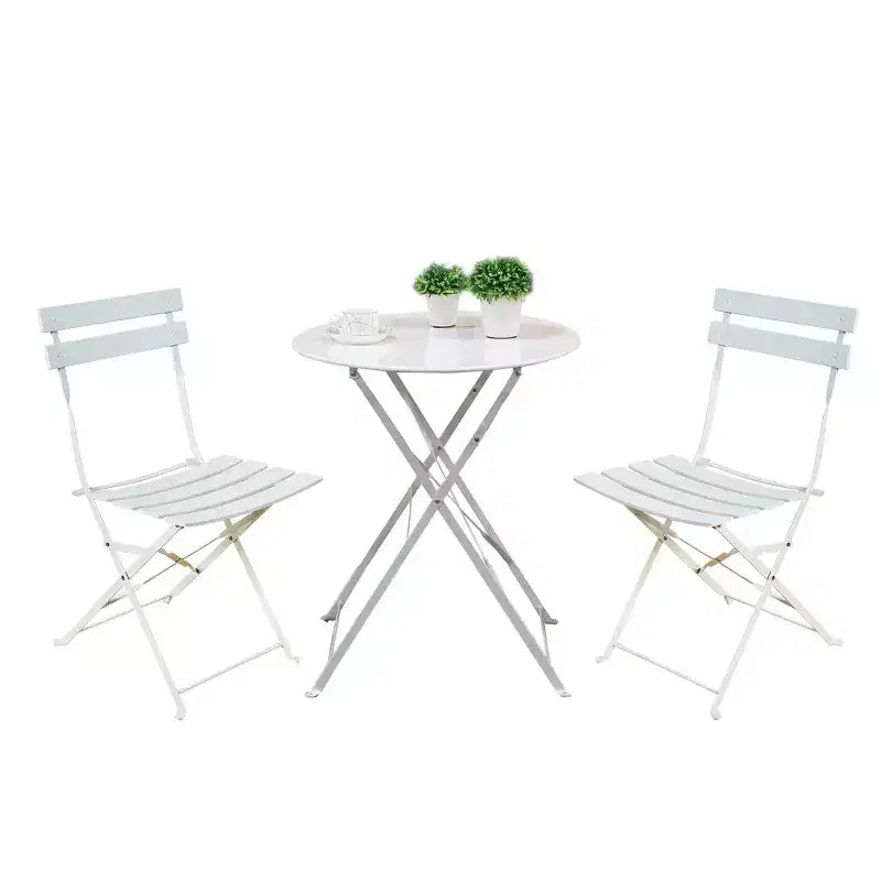 Ensemble de bistrot rond 2 pièces en métal - Idéal pour les petits-déjeuners et les discussions sur le patio