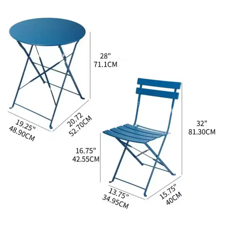 Ensemble de bistrot rond 2 pièces en métal - Idéal pour les petits-déjeuners et les discussions sur le patio