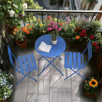 Ensemble de bistrot rond 2 pièces en métal - Idéal pour les petits-déjeuners et les discussions sur le patio