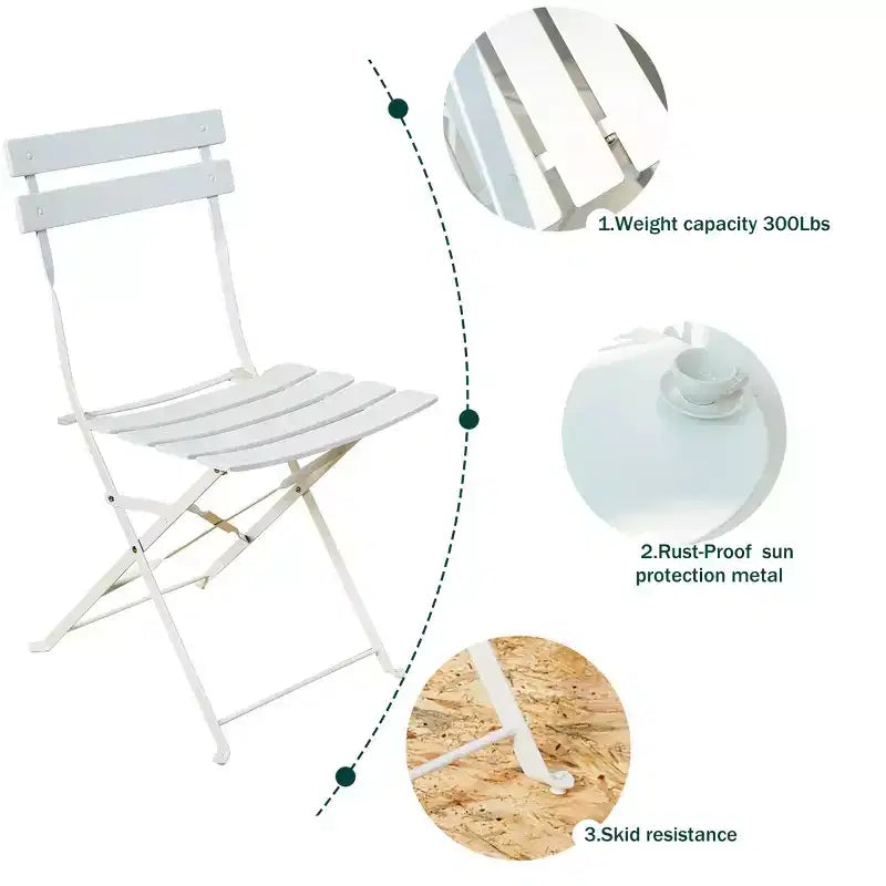 Ensemble de bistrot rond 2 pièces en métal - Idéal pour les petits-déjeuners et les discussions sur le patio