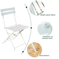 Ensemble de bistrot rond 2 pièces en métal - Idéal pour les petits-déjeuners et les discussions sur le patio