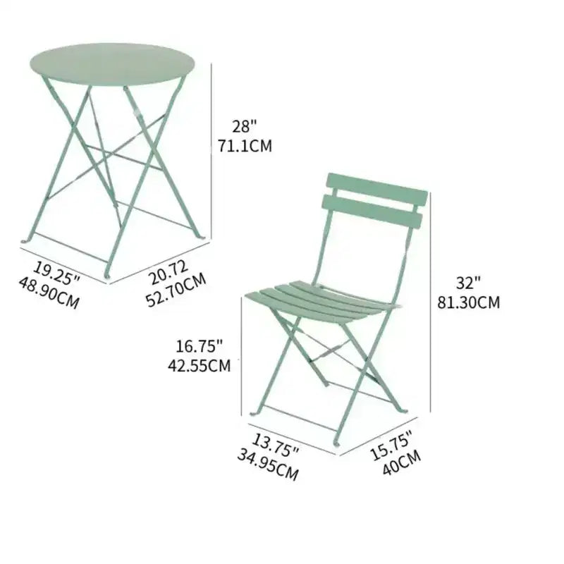Ensemble de bistrot rond 2 pièces en métal - Idéal pour les petits-déjeuners et les discussions sur le patio