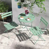 Ensemble de bistrot rond 2 pièces en métal - Idéal pour les petits-déjeuners et les discussions sur le patio