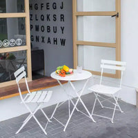 Ensemble de bistrot rond 2 pièces en métal - Idéal pour les petits-déjeuners et les discussions sur le patio