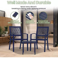 EROMMY Ensemble bistro d'extérieur pour 2, ensemble de mobilier de porche moderne empilable, ensemble de mobilier de terrasse imperméable avec 2 chaises et 1 table basse