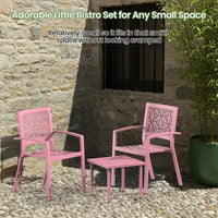EROMMY Ensemble bistro d'extérieur pour 2, ensemble de mobilier de porche moderne empilable, ensemble de mobilier de terrasse imperméable avec 2 chaises et 1 table basse
