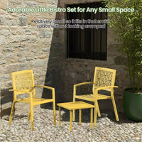 EROMMY Ensemble bistro d'extérieur pour 2, ensemble de mobilier de porche moderne empilable, ensemble de mobilier de terrasse imperméable avec 2 chaises et 1 table basse