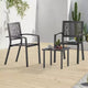 EROMMY Ensemble bistro d'extérieur pour 2, ensemble de mobilier de porche moderne empilable, ensemble de mobilier de terrasse imperméable avec 2 chaises et 1 table basse