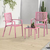 EROMMY Outdoor Bistro Set for 2, Stackable Modern Porch Furniture Set,Waterproof Patio Furniture Set w/2 Chairs 1 Coffee Table