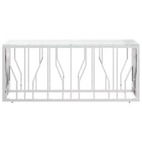vidaXL Table basse Argent Acier inoxydable Moyenne Table Basse Moderne