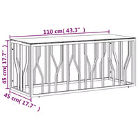 vidaXL Table basse Argent Acier inoxydable Moyenne Table Basse Moderne