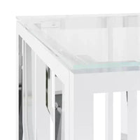 vidaXL Table basse Argent Acier inoxydable Moyenne Table Basse Moderne