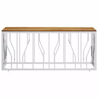 vidaXL Table basse Argent Acier inoxydable Moyenne Table Basse Moderne