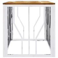 vidaXL Table basse Argent Acier inoxydable Moyenne Table Basse Moderne