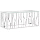 vidaXL Coffee Table Silver Stainless steel Medium Modern Coffee Table