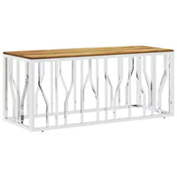 vidaXL Table basse Argent Acier inoxydable Moyenne Table Basse Moderne