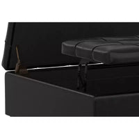 Elliot Grande table basse carrée pouf de rangement 40 pouces de large