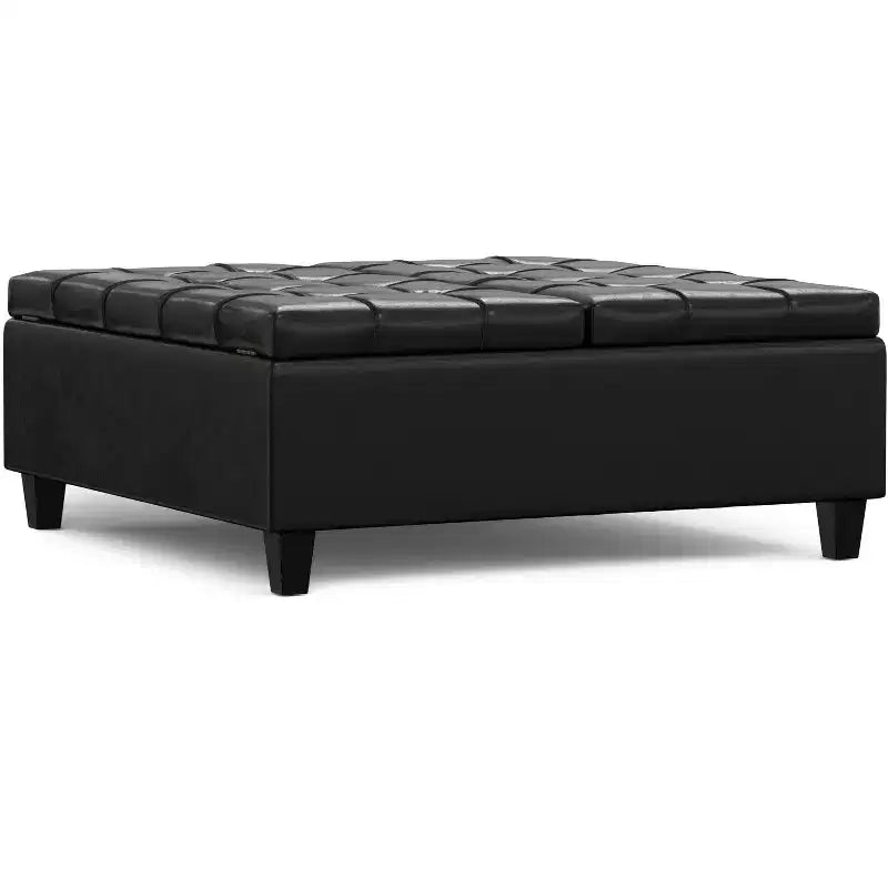 Elliot Grande table basse carrée pouf de rangement 40 pouces de large