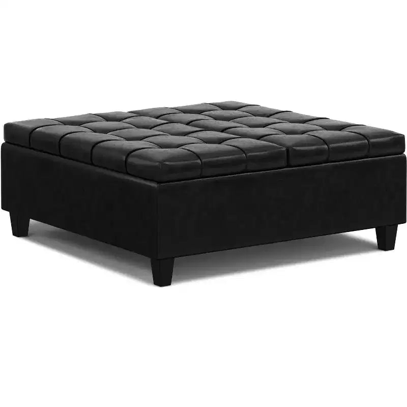 Elliot Grande table basse carrée pouf de rangement 40 pouces de large