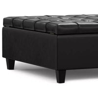 Elliot Grande table basse carrée pouf de rangement 40 pouces de large