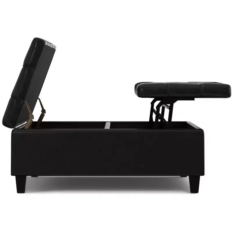 Elliot Grande table basse carrée pouf de rangement 40 pouces de large