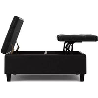 Elliot Grande table basse carrée pouf de rangement 40 pouces de large