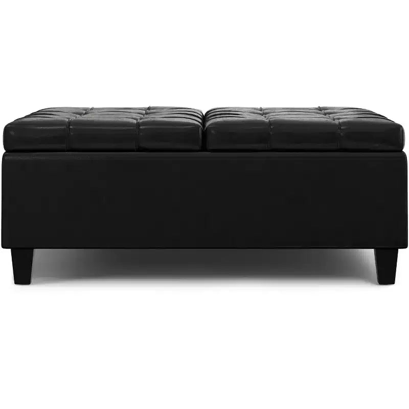 Elliot Grande table basse carrée pouf de rangement 40 pouces de large
