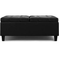 Elliot Grande table basse carrée pouf de rangement 40 pouces de large